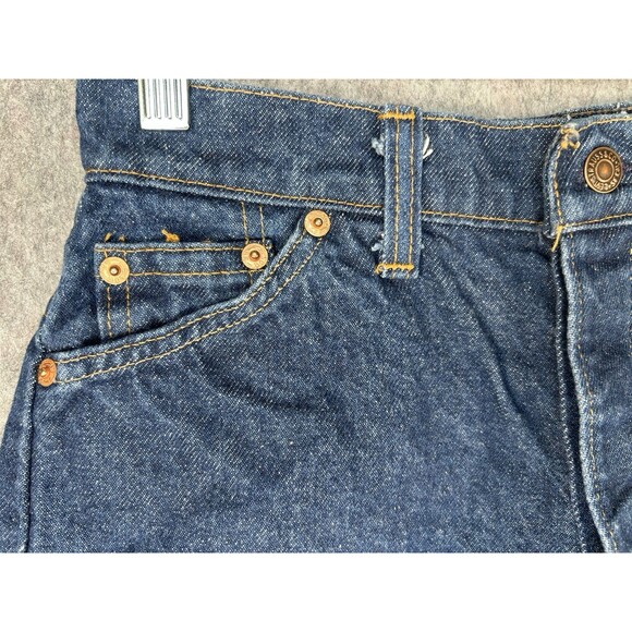 Vintage Levi's Denim Shorts Blue Women Orange Tab Button Fly Size 29 - Picture 4 of 12